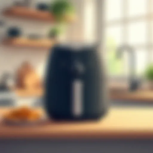 Stylish air fryer on a kitchen countertop