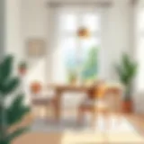Elegant small dining room with light colors