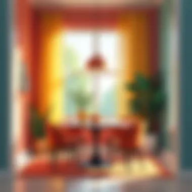 Lighting effects on color perception in a small dining space