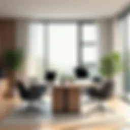 Modern dual desk setup with stylish decor