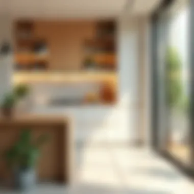 Modern Aesthetics with Sustainable Kitchen Design A vibrant kitchen featuring modern and sustainable materials