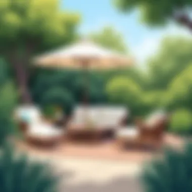 Diverse Outdoor Furniture Styles A diverse collection of outdoor furniture styles in a garden setting