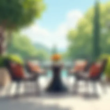 Elegant Patio Table Set Elegant patio table set designed for modern outdoor spaces