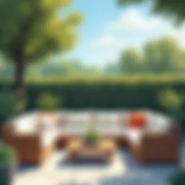 Luxurious Outdoor Seating Arrangement Luxurious outdoor seating arrangement showcasing various materials