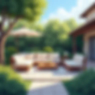 Stylish Outdoor Lounge Area Stylish outdoor lounge area with contemporary design elements