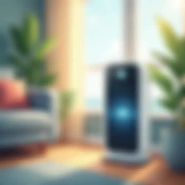 High-tech air purifier showcasing advanced features