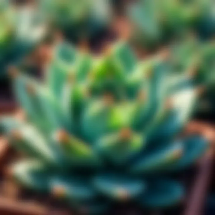 Close-up of a rare succulent with intricate patterns