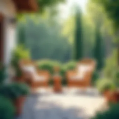 Outdoor Comfort with Wicker Look Chairs Charming outdoor patio featuring wicker look chairs