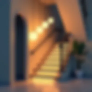 Stylish Pendant Lights Stylish pendant lights enhancing a staircase design