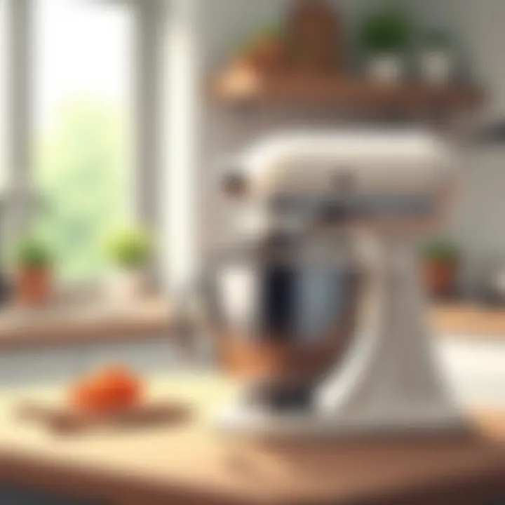 A Kitchen Aid mixer in a beautifully designed kitchen setting