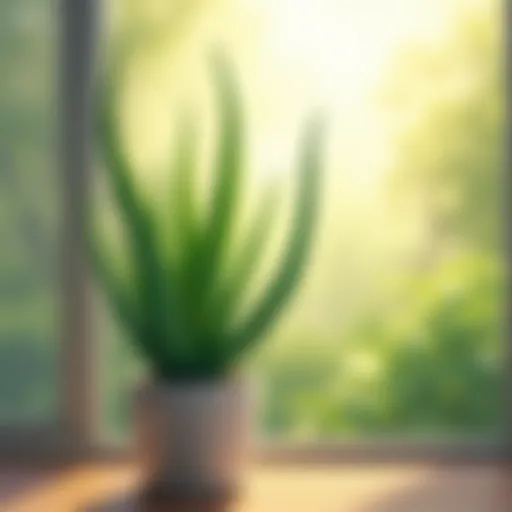 Healthy aloe vera plant in bright sunlight