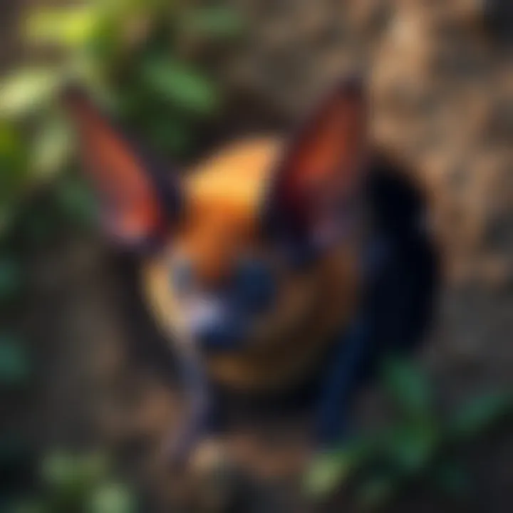 Close-up of a bat in a natural habitat