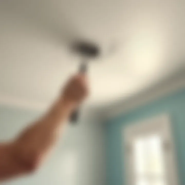 Finished ceiling repair with paint