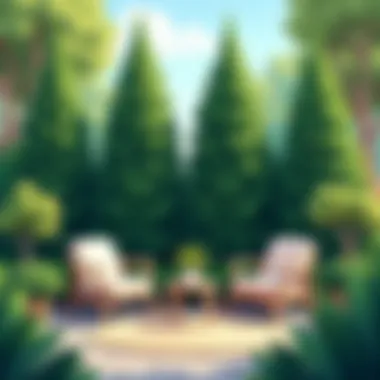 Evergreens for Natural Privacy Lush evergreen trees creating a natural privacy screen