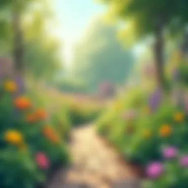 Vibrant Garden Free from Rabbits A well-maintained garden with vibrant flowers and vegetables