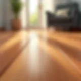 Close-up of polished hardwood floor showcasing its grain and texture